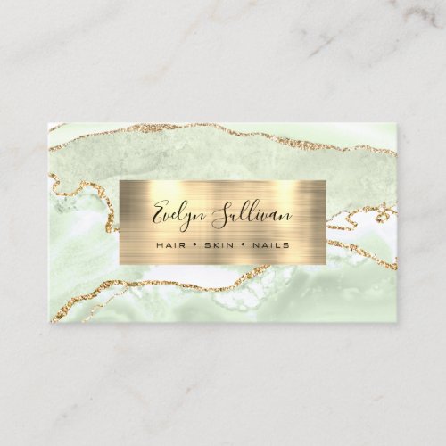 delicate green Agate Business Card
