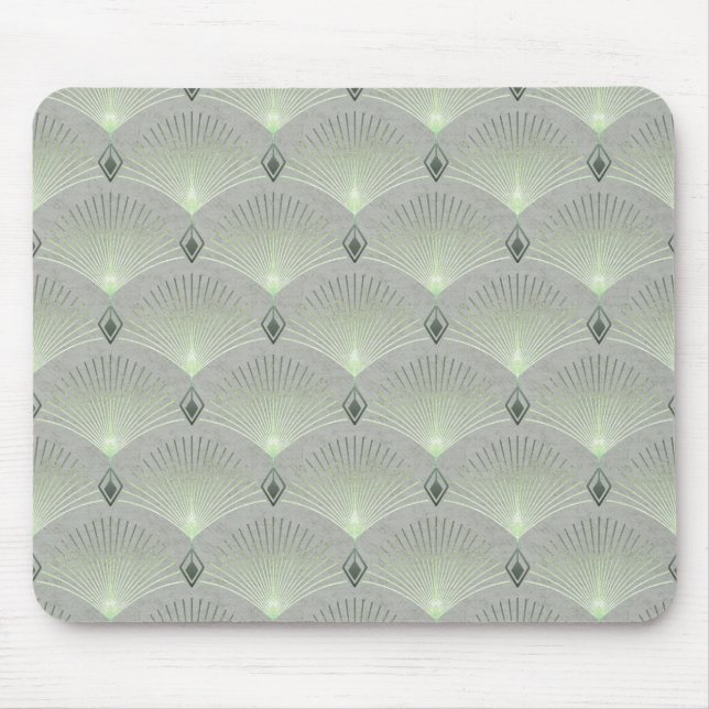 Delicate green and gray, art deco. mouse pad (Front)
