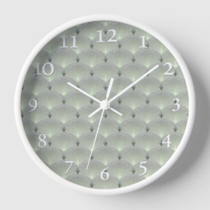 Delicate green and grey, art deco.  clock