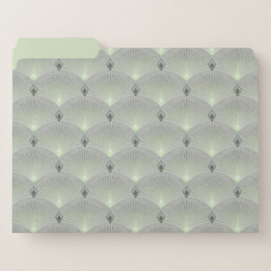 Delicate green and grey, art deco. file folder
