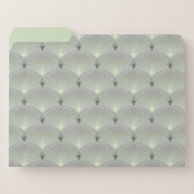 Delicate green and grey, art deco. file folder (Front Left)