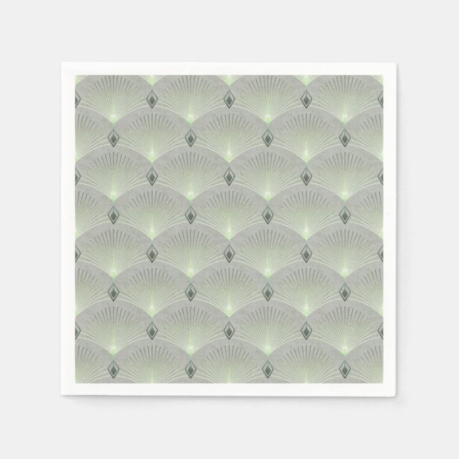 Delicate green and grey, art deco. napkins (Front)
