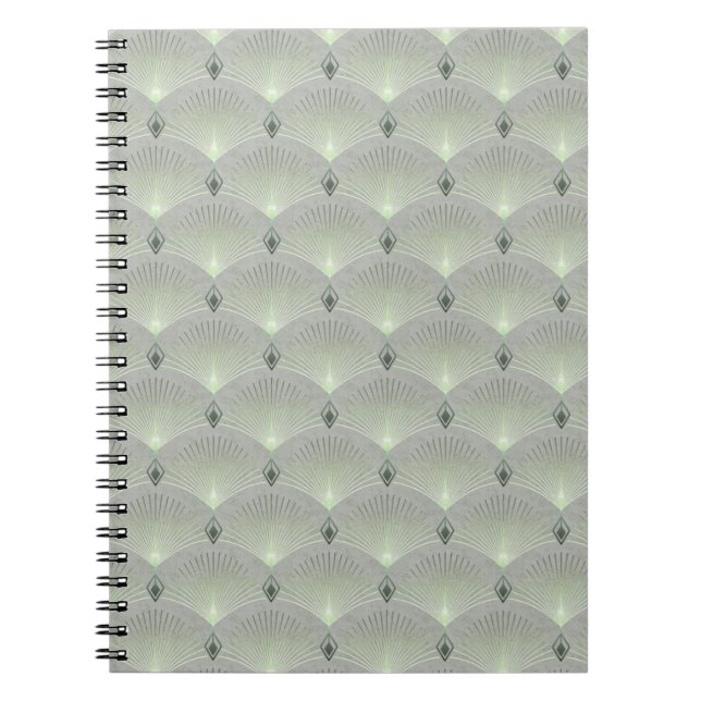 Delicate green and grey, art deco.  notebook (Front)