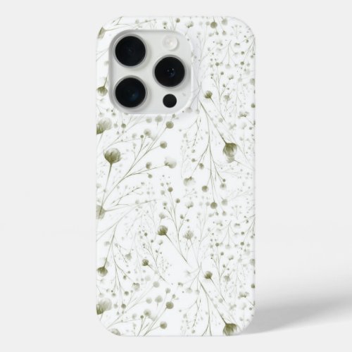 Delicate Green Floral iPhone Case with Soft Botani
