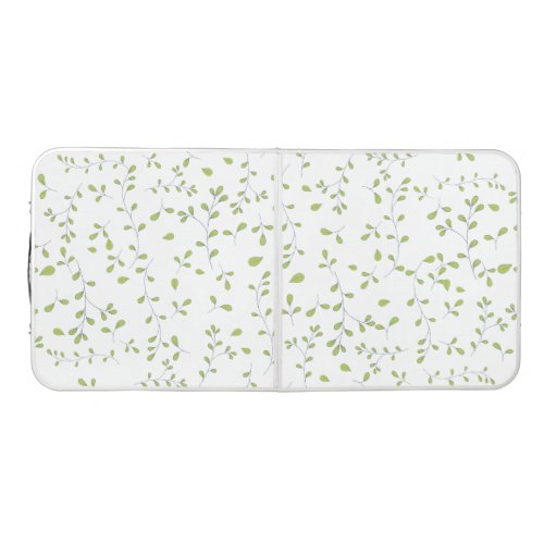 Delicate Green Leaf Vine Seamless Pattern Beer Pong Table