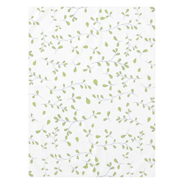 Delicate Green Leaf Vine Seamless Pattern Tablecloth (Front)
