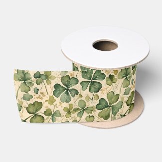 Delicate Green Shamrocks Seamless