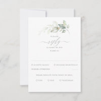 Delicate Greenery and Gold Wedding RSVP