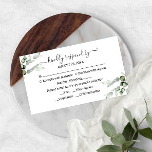 Delicate Greenery Eucalyptus Wedding RSVP Enclosure Card