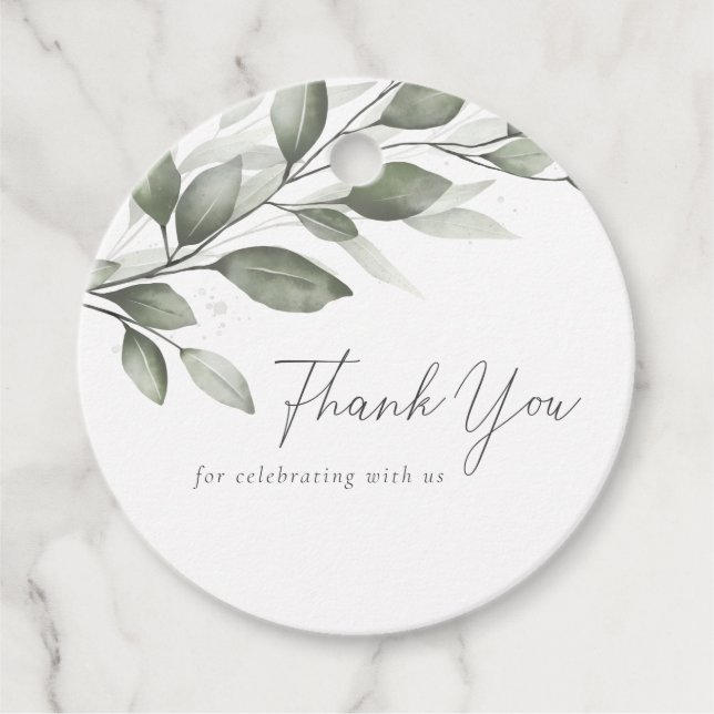 Delicate Greenery Favor Tags (Front)