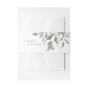 Delicate Greenery Invitation Belly Band