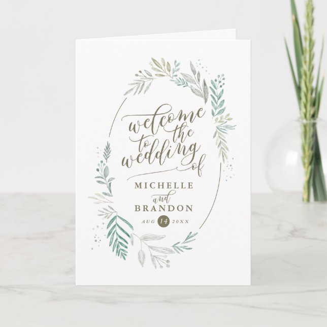 Delicate Greenery | Wedding Ceremony Program (Front)