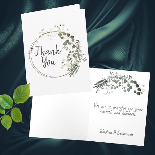 Delicate Greenery White Floral Ring Personalized 