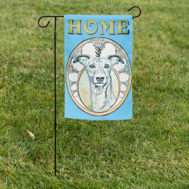 Delicate Greyhound Garden Flag (In SItu)