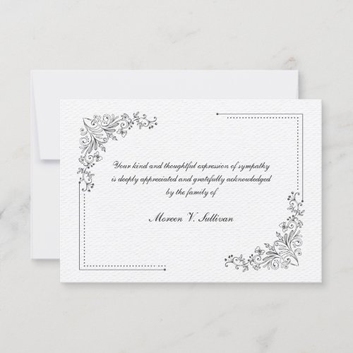 Delicate Hand_Drawn Floral Sympathy Thank You Card