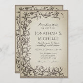 Delicate Hand Drawn Flowers Christian Wedding Invitation (Front/Back)