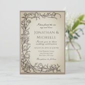 Delicate Hand Drawn Flowers Christian Wedding Invitation (Standing Front)