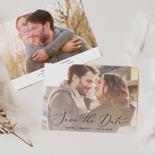 Delicate Horizontal Light Photo Overlay Save The Date