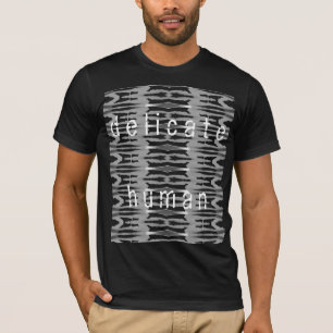 "Delicate Human" Grey & White Abstract Art Design T-Shirt