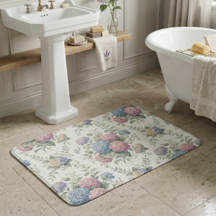 Delicate Hydrangea Flowers  Bath Mat
