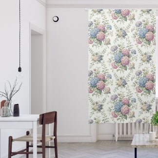 Delicate Hydrangea Flowers  Blackout Curtains