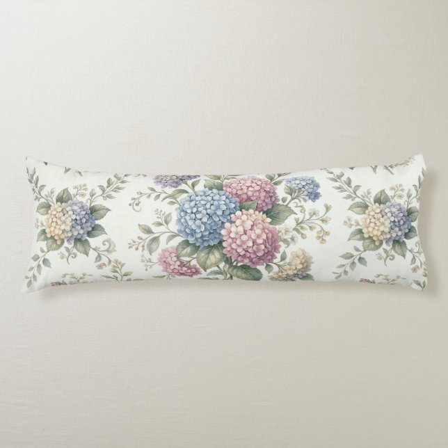 Delicate Hydrangea Flowers  Body Pillow (Front)