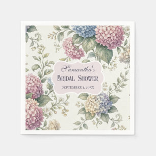Delicate Hydrangea Flowers Bridal Shower Napkins