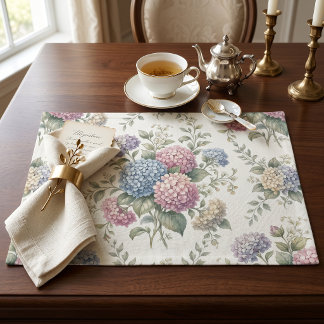 Delicate Hydrangea Flowers Cloth Placemat