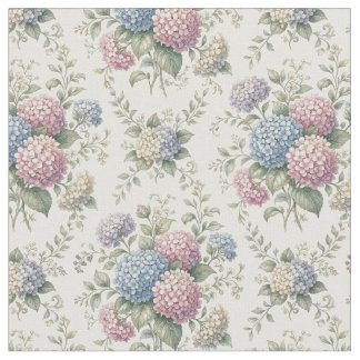 Delicate Hydrangea Flowers  Fabric