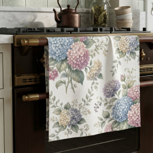 Delicate Hydrangea Flowers  Kitchen Towel