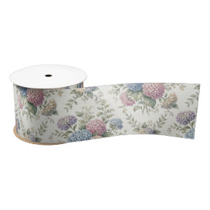 Delicate Hydrangea Flowers  Satin Ribbon