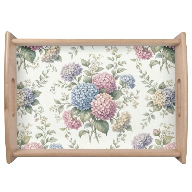 Delicate Hydrangea Flowers  Serving Tray (Front)