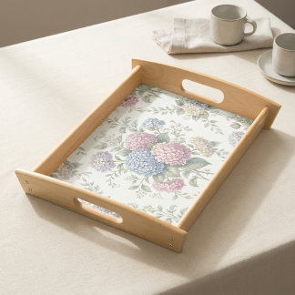 Delicate Hydrangea Flowers  Serving Tray