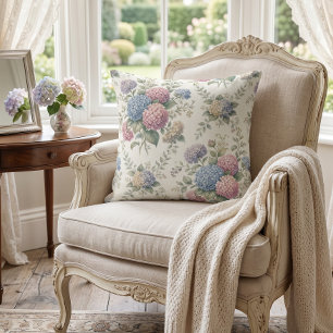 Delicate Hydrangea Flowers  Throw Pillow