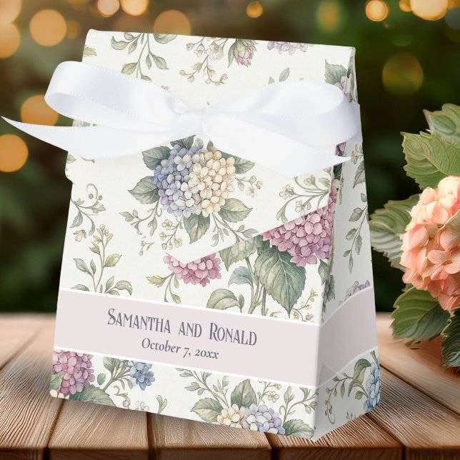 Delicate Hydrangea Flowers Wedding Favor Boxes (Creator Uploaded)