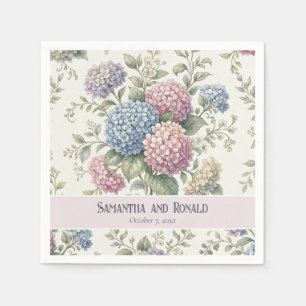 Delicate Hydrangea Flowers Wedding Napkins