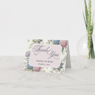 Delicate Hydrangea Flowers Wedding Thank You Card