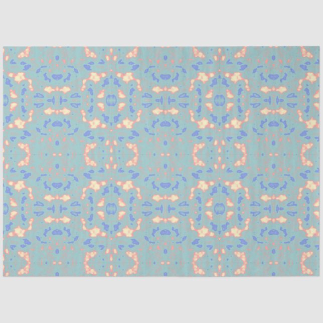 Delicate in Green Lemon Gold Blue Tissue Paper (Front)