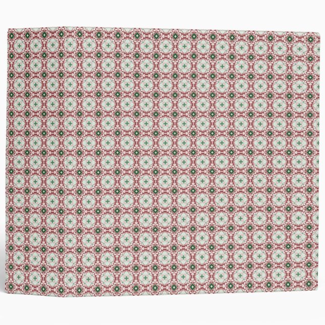 Delicate Intricate Funky Festive Christmas Pattern 3 Ring Binder (Front/Spine)