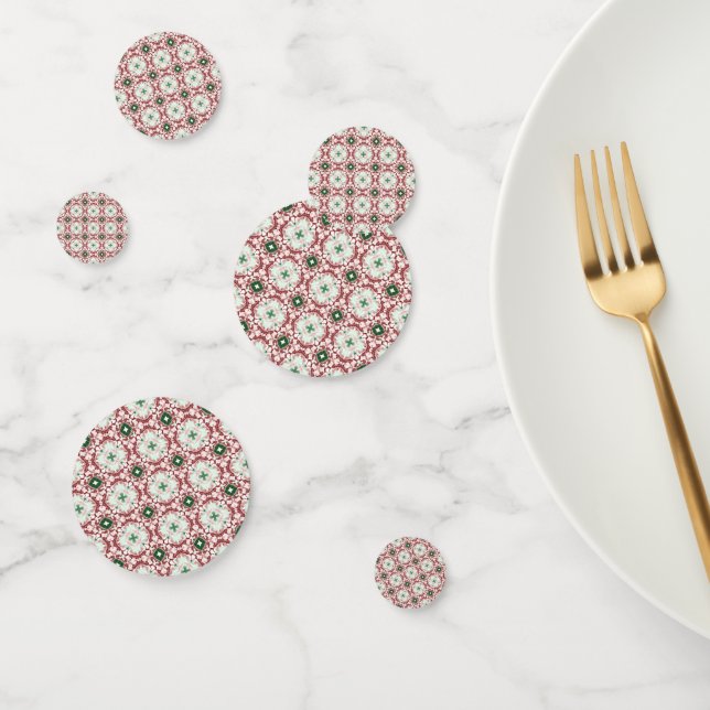 Delicate Intricate Funky Festive Christmas Pattern Confetti (Group)