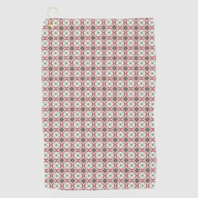 Delicate Intricate Funky Festive Christmas Pattern Golf Towel (Front)