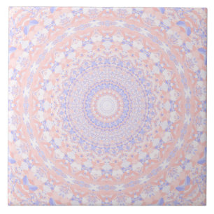 Delicate Intricate Pretty Pastel Abstract Mandala Ceramic Tile