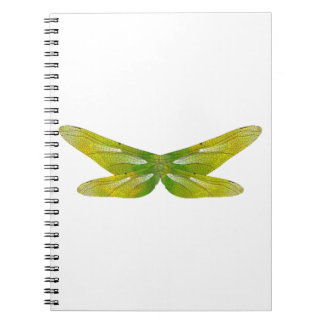 delicate iridescent emerald dragonfly wings notebook