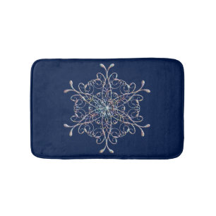 Delicate Iridescent Snowflake Bath Mat