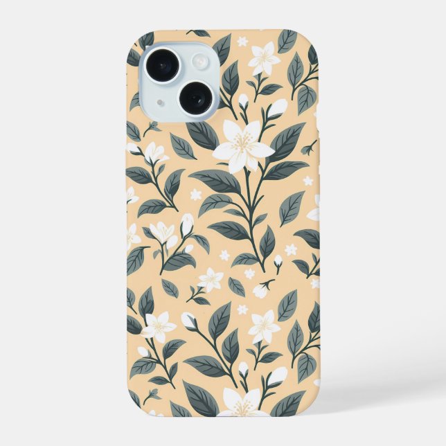 Delicate Jasmine Floral Pattern Iphone Case (Back)