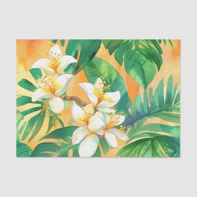 Delicate Jasmine Flowers Tissue Paper (Front)