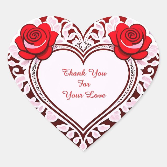 Delicate Lace Heart Card Sticker (Front)