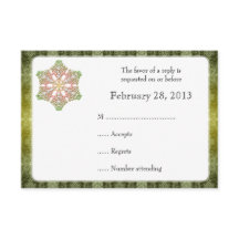 Delicate Lace Snowflake Winter Wedding Reply Card