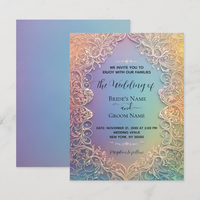 Delicate Lace Wedding Invitation  (Front/Back)