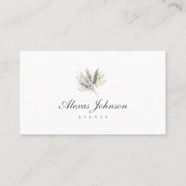 Delicate Lavender Bouquet Business Card (Front)